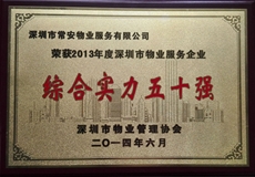 深圳市物業(yè)服務企業(yè)綜合實力五十強